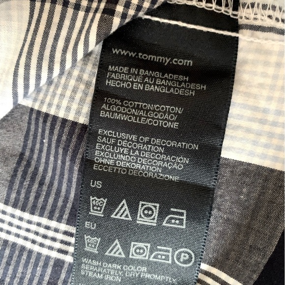 Tommy Hilfiger Women Cap Sleeve Plaid Button up Top Shirt  Small 100% Cotton - Picture 7 of 8